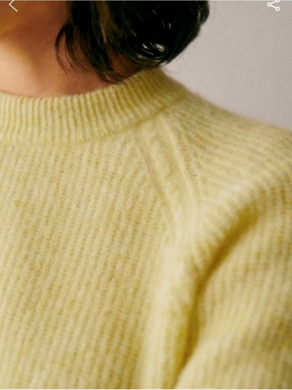 Sezane Soft Crewneck Sweater in muted yellow
